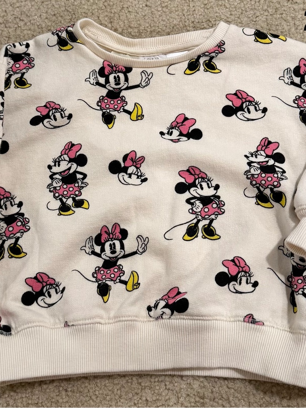 Zara Cream Minnie Mouse Sweatshirt- Disney‎